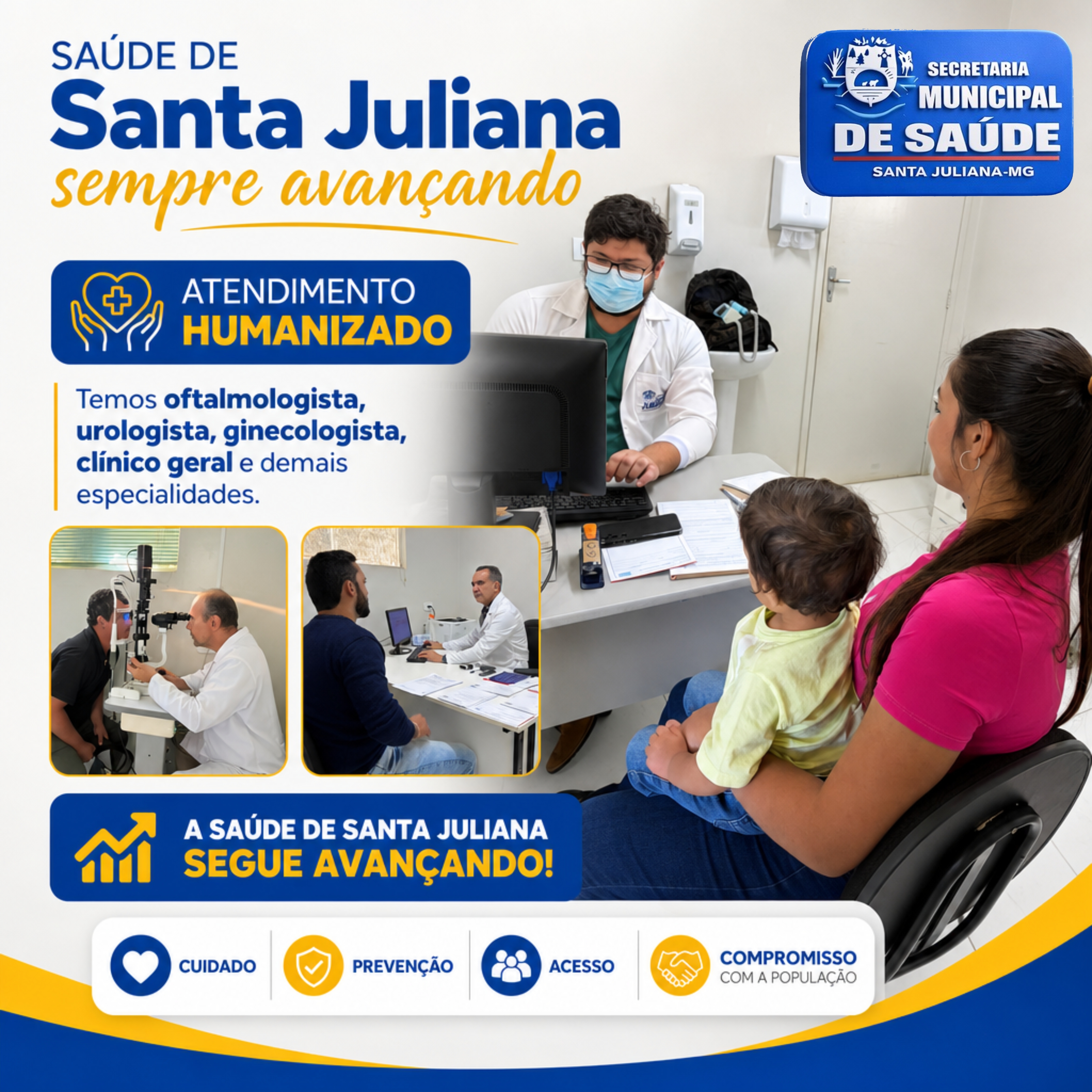 Saúde de Santa Juliana segue avançando com atendimento humanizado e mais especialidades médicas