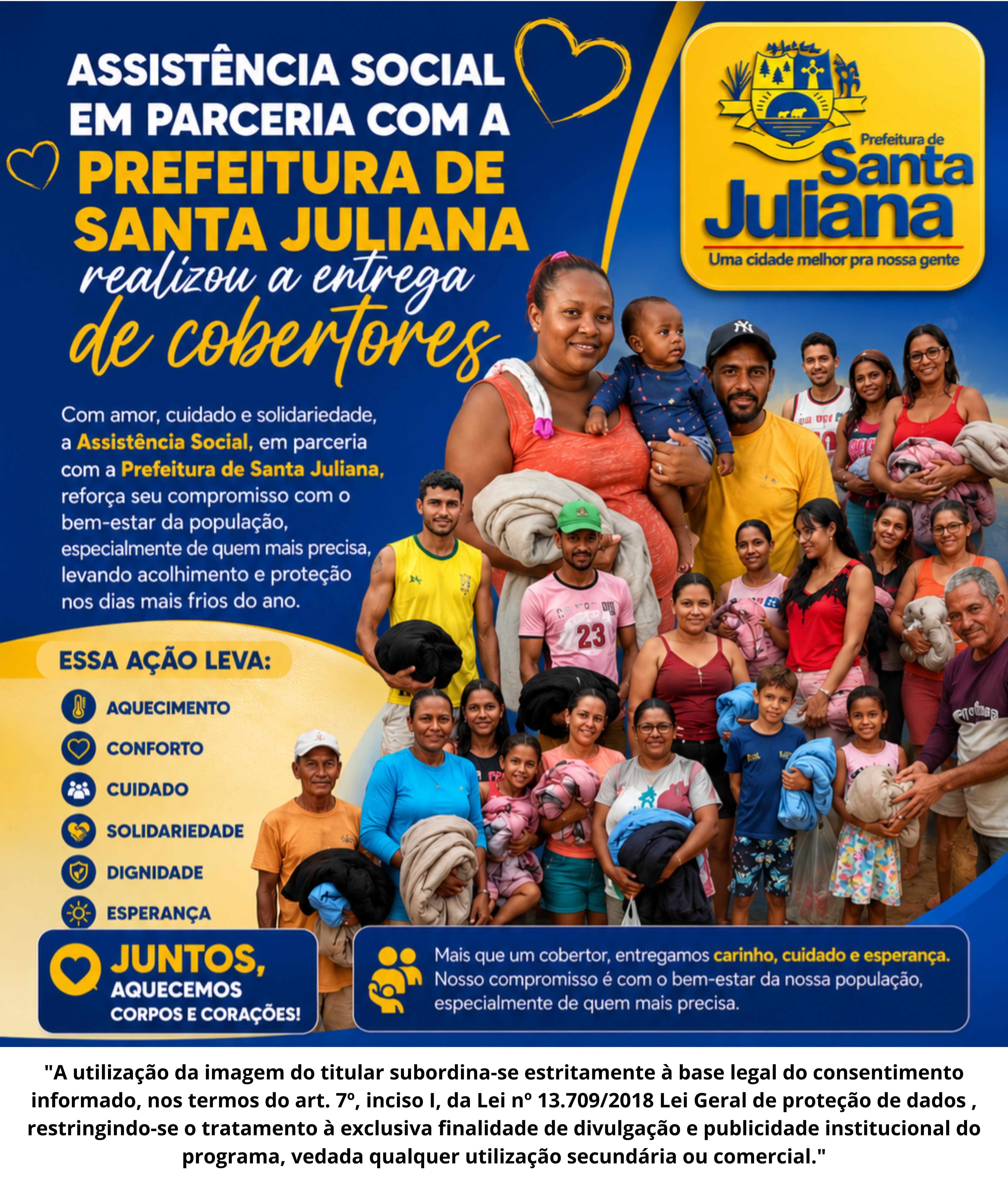 Proteção Social e Cuidado com as Famílias: Município Realiza Entrega de Cobertores