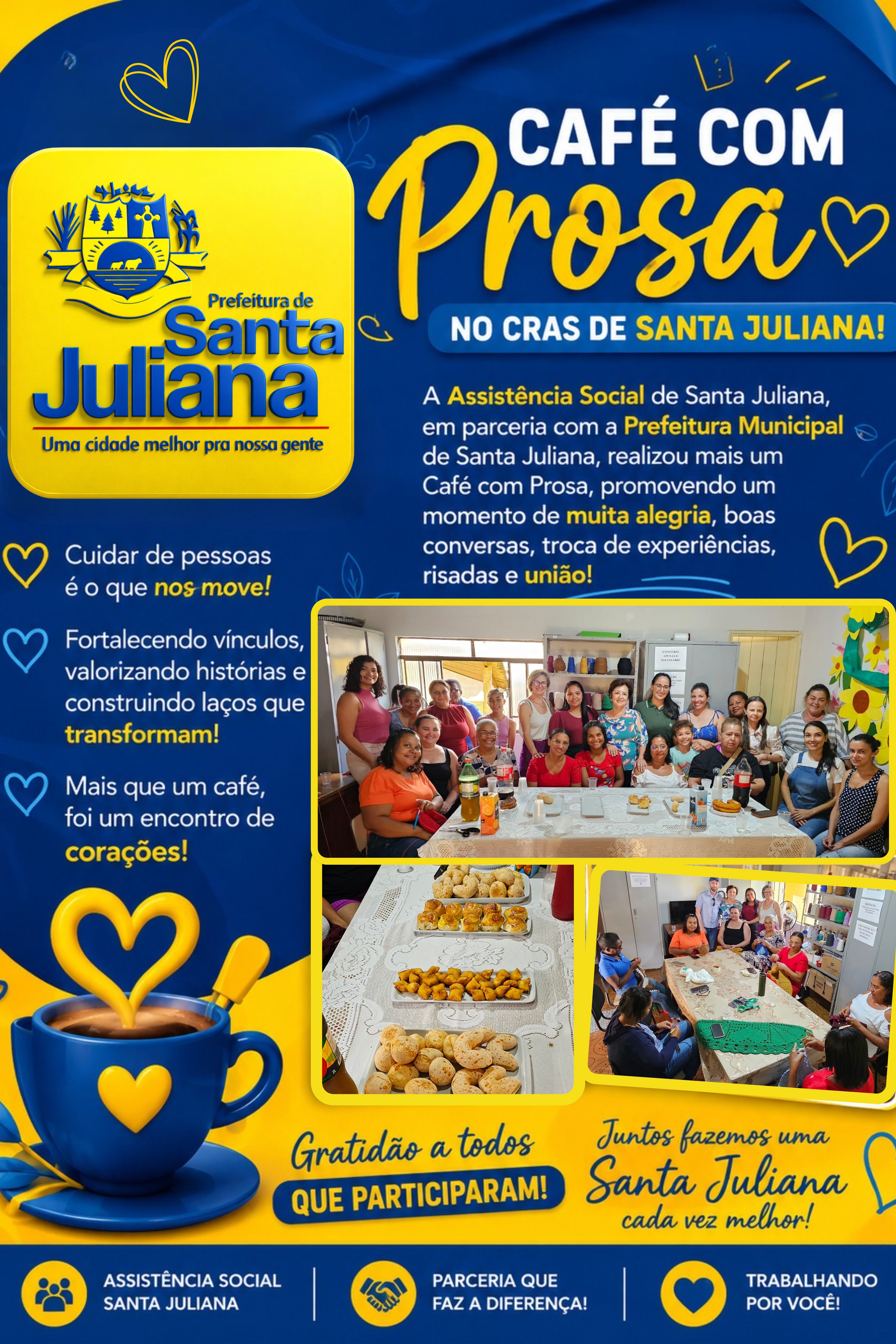 Café com Prosa fortalece vínculos no CRAS de Santa Juliana