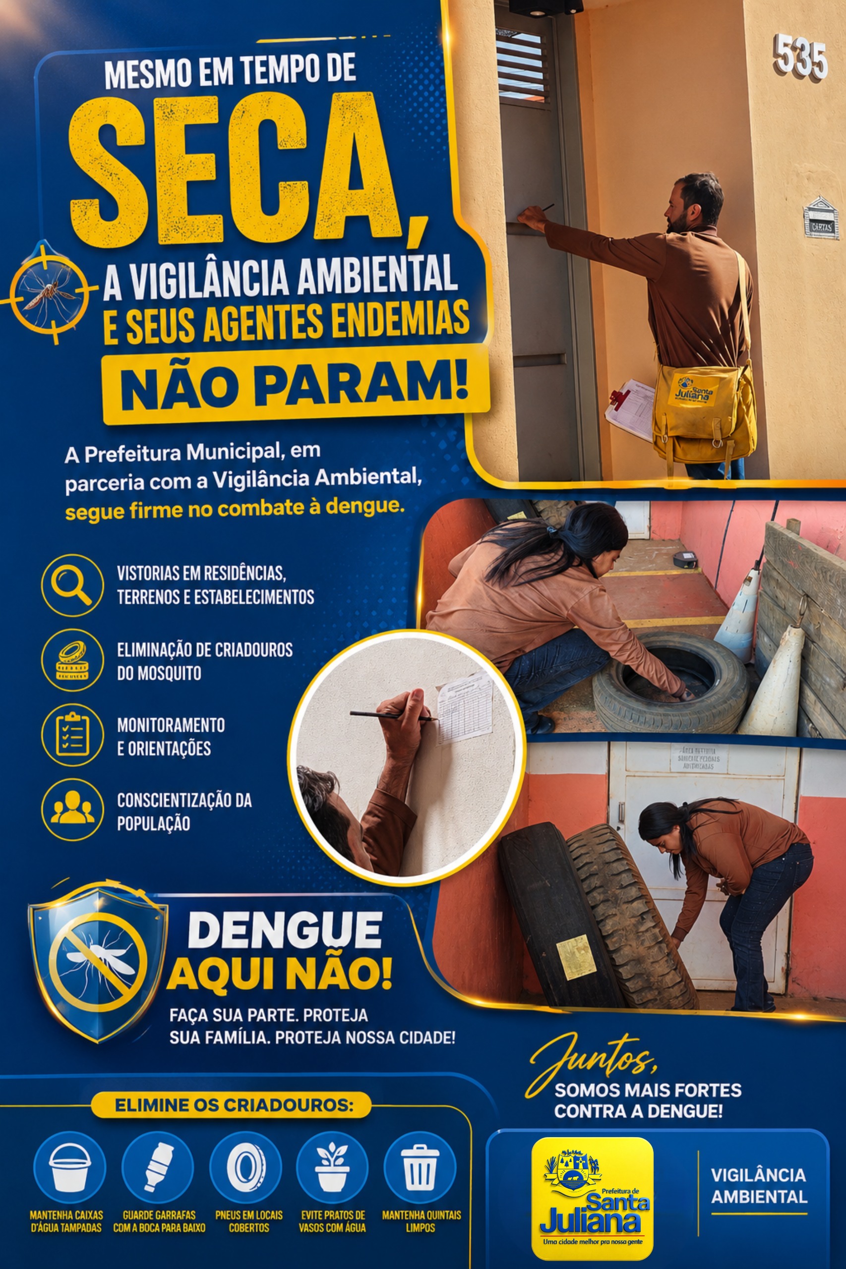 Vigilância Ambiental segue firme no combate à dengue, mesmo durante o período de seca