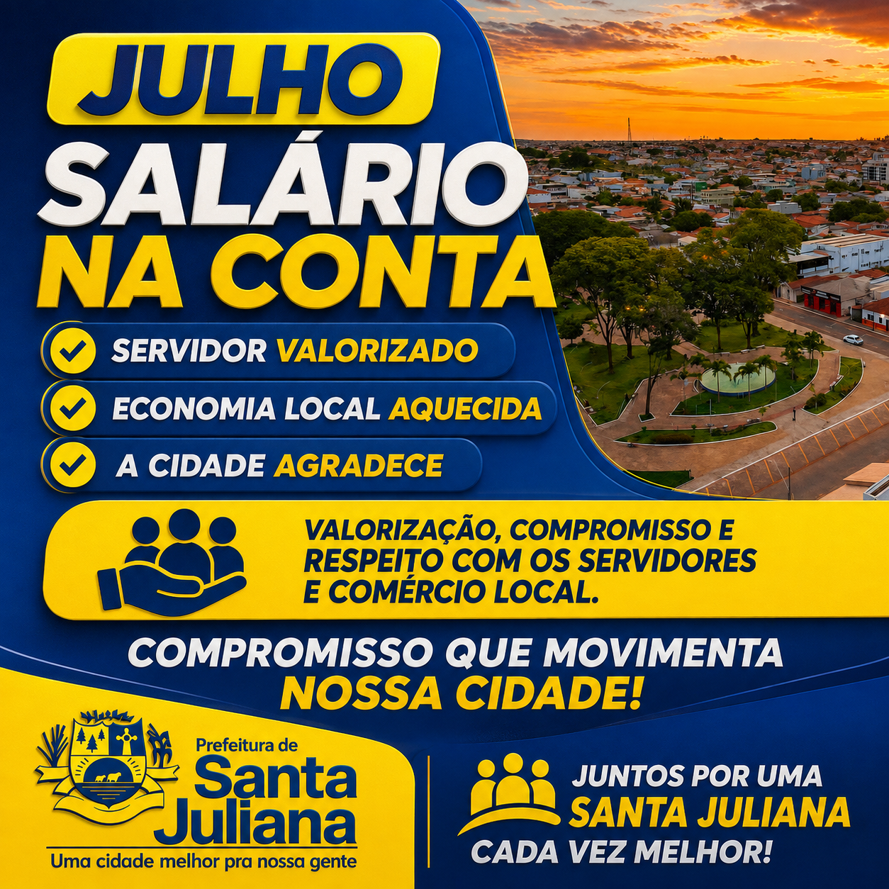 Salário de julho é pago e reforça o compromisso da Prefeitura com os servidores e a economia local