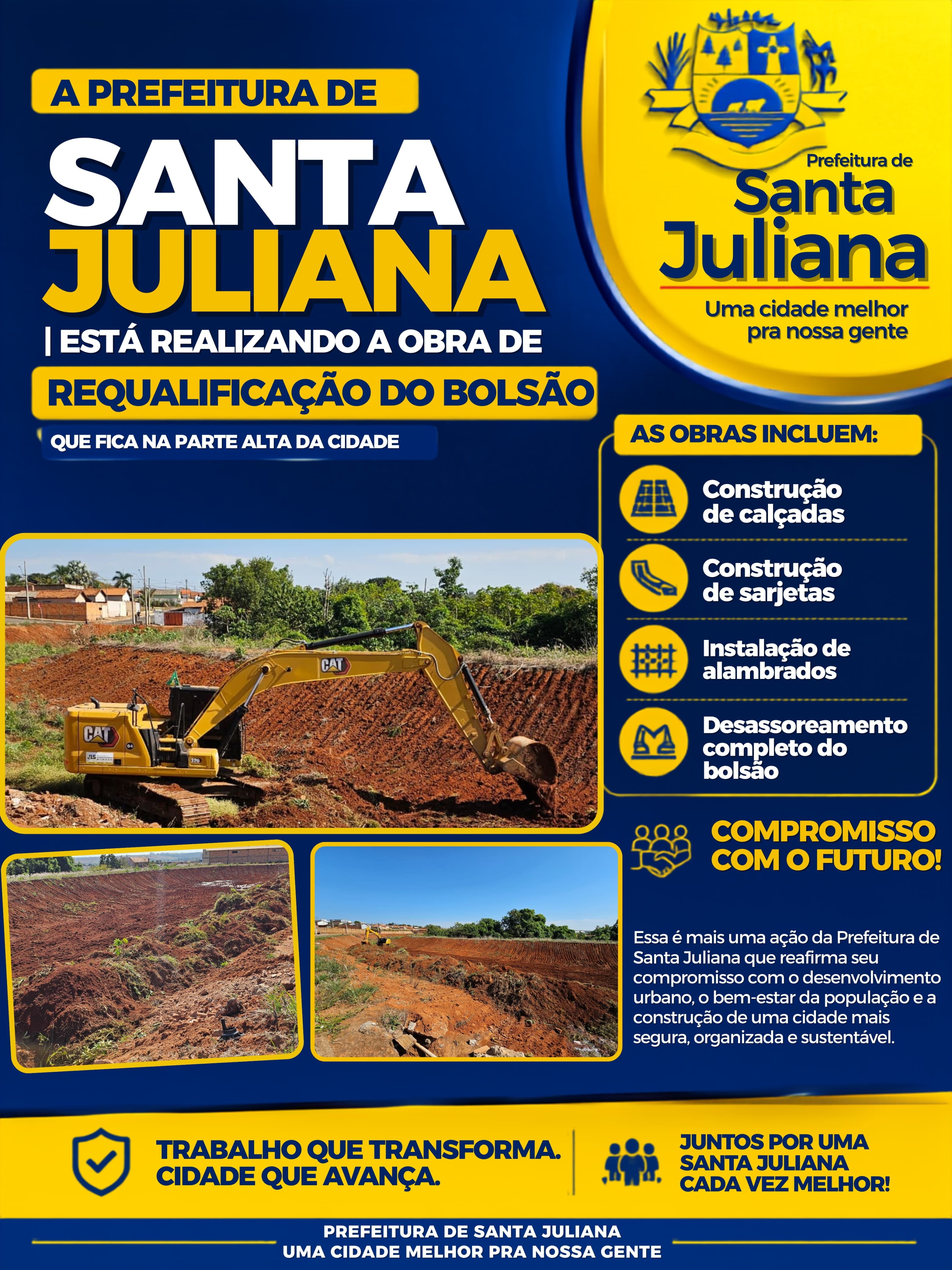 Prefeitura de Santa Juliana realiza requalificação do Bolsão na parte alta da cidade