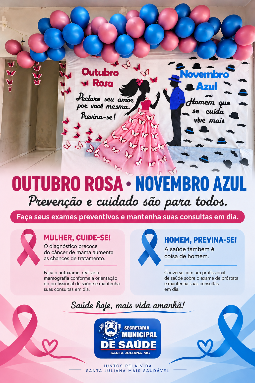 Outubro Rosa e Novembro Azul: prevenção e cuidado são para todos!