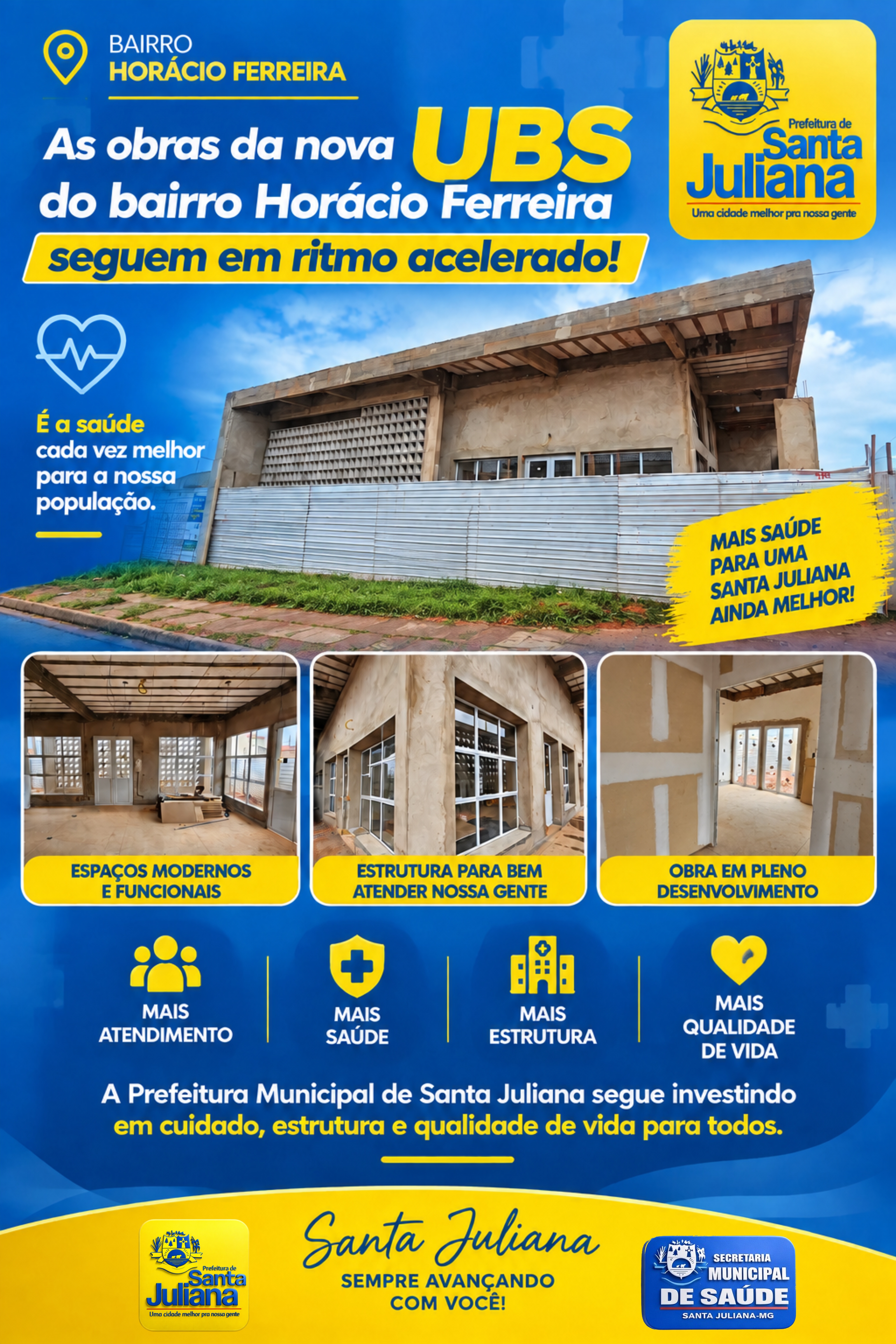 Obras da nova UBS do bairro Horácio Ferreira seguem em ritmo acelerado!