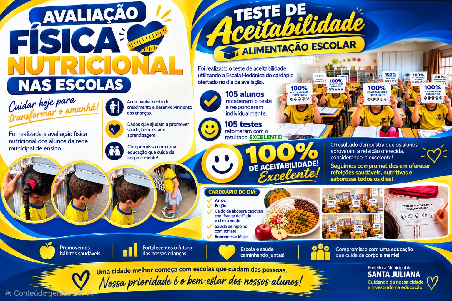 Cuidar da saúde também é educar: avaliação física e nutricional acompanha crianças da rede municipal