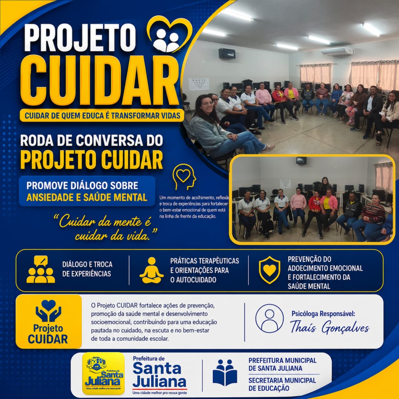 Roda de Conversa do Projeto CUIDAR promove diálogo sobre ansiedade e saúde mental