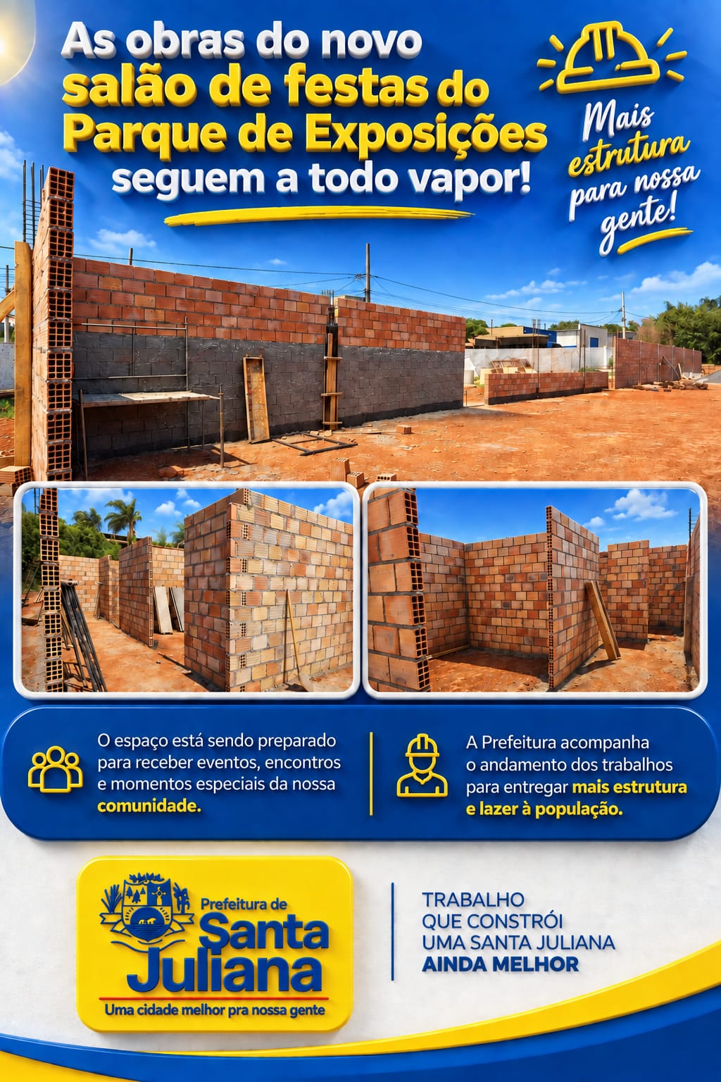 Obras do novo Salão de Festas do Parque de Exposições seguem a todo vapor!
